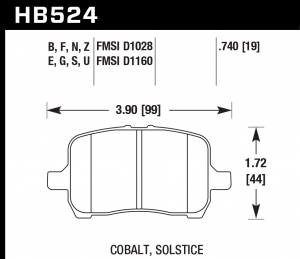 Колодки тормозные HB524B.740 HAWK Street 5.0