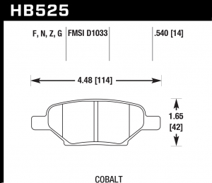 Колодки тормозные HB525F.540 HAWK HPS