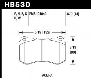 Колодки тормозные HB530Z.570 HAWK Perf. Ceramic