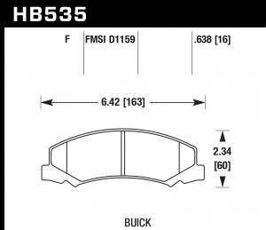 Колодки тормозные HB535F.638 HAWK HPS