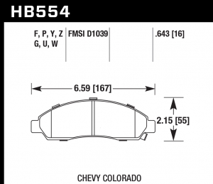 Колодки тормозные HB554P.643 HAWK SuperDuty; 17mm