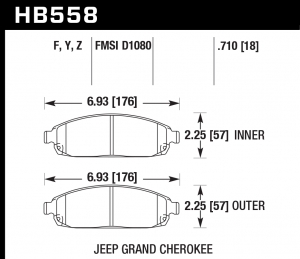 Колодки тормозные HB558Y.710 HAWK LTS