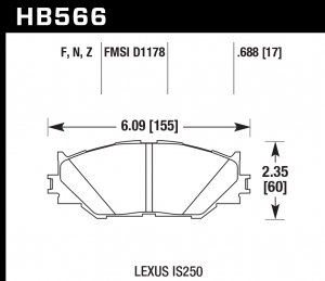 Колодки тормозные HB566Z.688 HAWK Perf. Ceramic