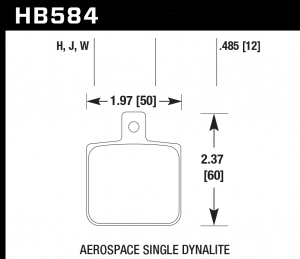 Колодки тормозные HB584W.485 HAWK DTC-30 Aerospace Single Dynalite .218 in. Hole 12 mm