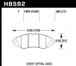 Колодки тормозные HB592F.665 HAWK HPS