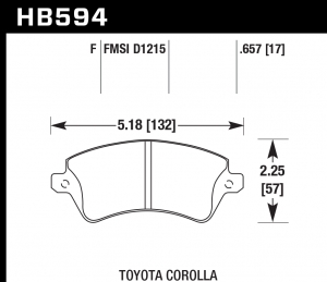 Колодки тормозные HB594F.657 HAWK HPS; 17mm