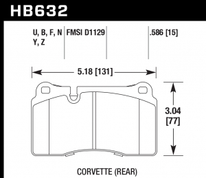 Колодки тормозные HB632B.586 HAWK HPS 5.0; 15mm