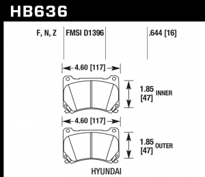 Колодки тормозные HB636Z.644 HAWK Perf. Ceramic