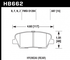 Колодки тормозные HB662N.587 HAWK HP Plus