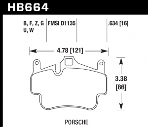 Колодки тормозные HB664B.634 HAWK HPS 5.0; 16mm