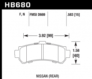 Колодки тормозные HB680N.583 HAWK HP Plus