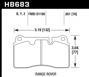 Колодки тормозные HB683Z.651 HAWK Perf. Ceramic Range Rover Sport/Supercharged Brembo 2005-2013