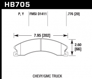 Колодки тормозные HB705P.776 HAWK SD Chevrolet Silverado 2011-2013