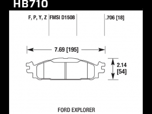 Колодки тормозные HB710B.706 перед Ford Explorer 2011-2019 ― MaxiSport Tuning