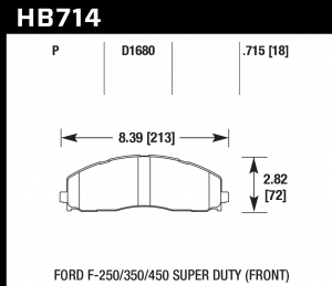 Колодки тормозные HB714P.715 HAWK SuperDuty; 18mm