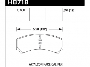 Колодки тормозные HB718D.654 HAWK ER-1 HP-Brakes HPB-BP607; D=42mm (17mm) ― MaxiSport Tuning