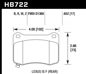 Колодки тормозные HB722R.652 HAWK Street Race; 17mm