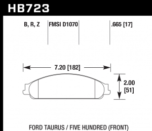 Колодки тормозные HB723Z.665 HAWK PC; 17mm