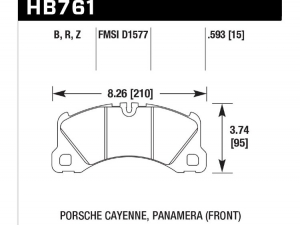 Колодки тормозные HB761N.593 HAWK HP+ перед CAYENNE, PANAMERA, MACAN, TOUAREG 360, 368, 390mm ― MaxiSport Tuning