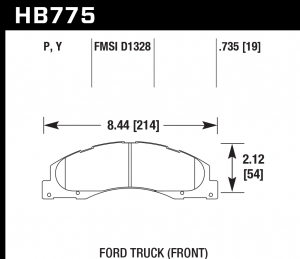 Колодки тормозные HB775P.735 HAWK SuperDuty; 19mm