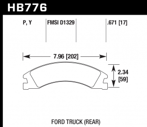 Колодки тормозные HB776P.671 HAWK SuperDuty; 17mm