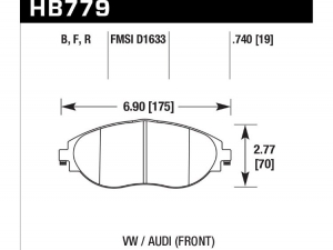 Колодки тормозные HB779N.740 HAWK HP Plus перед VW GOLF VII; Tiguan; A3 8V; Skoda Octavia, Kodiaq ― MaxiSport Tuning