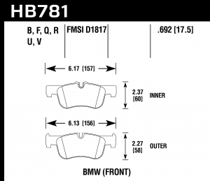 Колодки тормозные HB781B.692 HAWK HPS 5.0