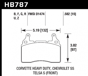 Колодки тормозные HB787B.582 HAWK HPS 5.0