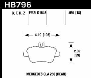 Колодки тормозные HB796B.691 HAWK HPS 5.0