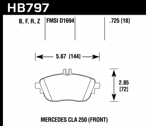 Колодки тормозные HB797B.725 HAWK HPS 5.0