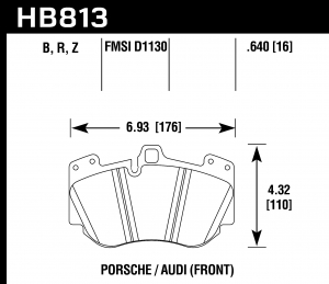 Колодки тормозные HB813Z.640 HAWK PC Porsche Cayenne Turbo передние