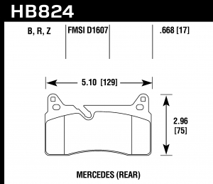 Колодки тормозные HB824B.668 HAWK HPS 5.0 Mercedes-Benz SLS AMG  задние