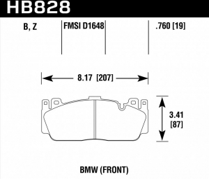 Колодки тормозные HB828D.760 HAWK ER-1 BMW M5 F10; M6 F13; M2 F87 M Sport передние ― MaxiSport Tuning