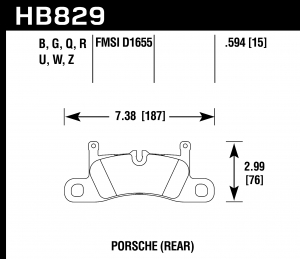 Колодки тормозные HB829B.594 HAWK HPS 5.0 Porsche 911 Carrera задние