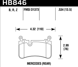 Колодки тормозные HB846Z.534 MERCEDES-BENZ C63 AMG (204, 218) ― MaxiSport Tuning