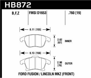 Колодки тормозные HB872B.760 ― MaxiSport Tuning