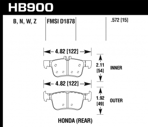 Колодки тормозные HB900W.572 ― MaxiSport Tuning