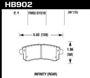 Колодки тормозные HB902P.587 HAWK Super Duty Nissan Armada  задние