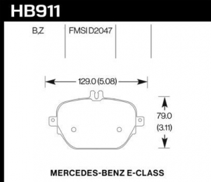 Колодки тормозные HB911B.654 Street 5.0 задние E63 AMG; E53 AMG; E43 AMG; E400; CLS53 AMG 2017-> ― MaxiSport Tuning